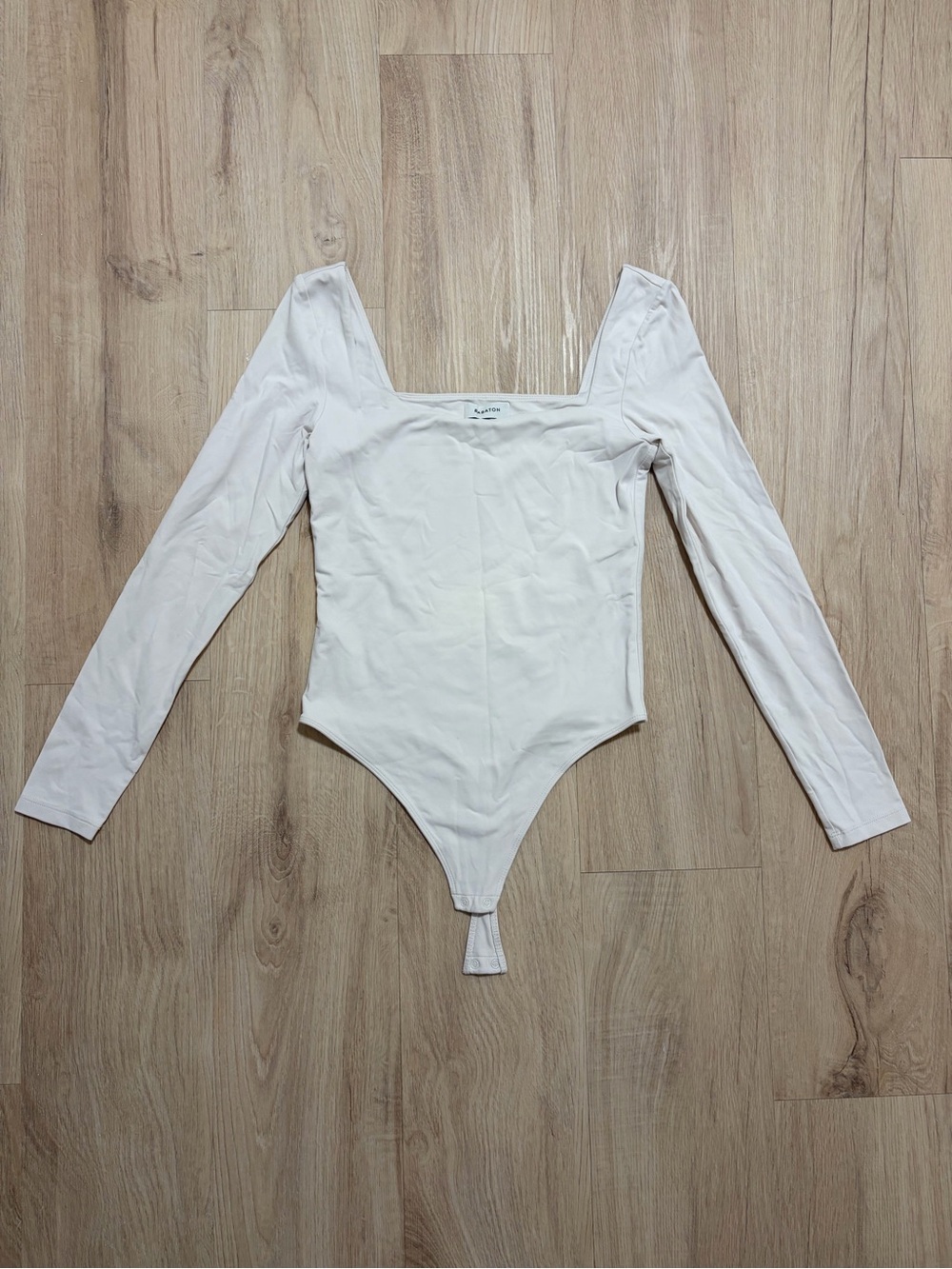 Aritzia Barely worn Cream Long-Sleeve Square Neck Bodysuit